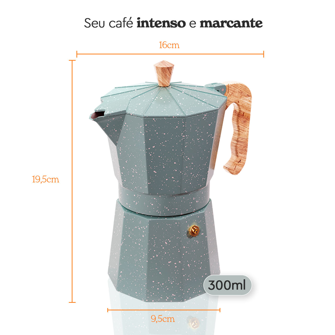 Cafeteira Italiana 6 Xícaras Alumínio Cor Verde Linha Verona Brinox - Imagem 5